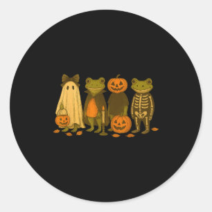 Funny Cute Frog Halloween Costumes Classic Round Sticker