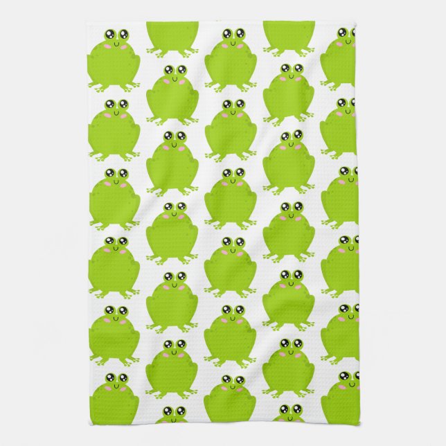 Funny Cute Frog Tea Towel (Vertical)