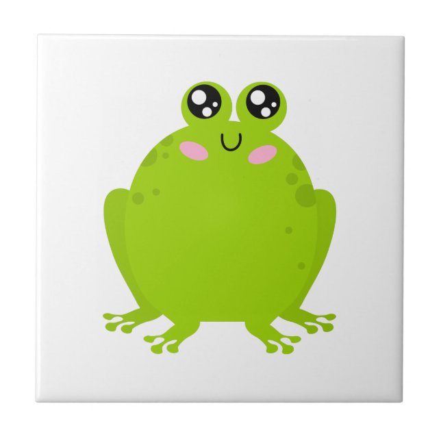 Funny Cute Frog Tile (Front)