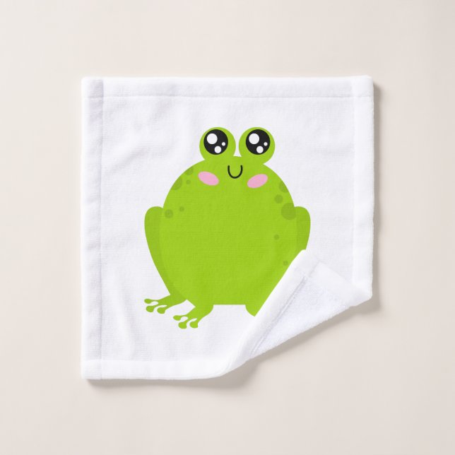 Funny Cute Frog Wash Cloth (Wash Cloth)