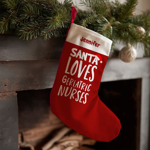 Funny Cute Geriatric Nurse Christmas Small Christmas Stocking
