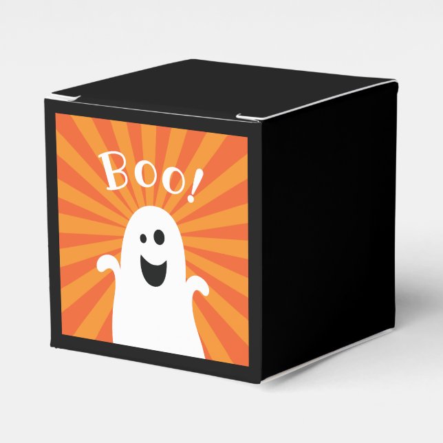 Funny Cute Ghost Boo Haunted Happy Halloween Party Favour Box (Front Side)