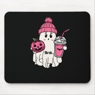 Funny Cute Ghost Bruh I Mean Boo Halloween Mouse Pad
