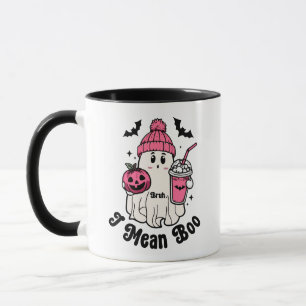 Funny Cute Ghost Bruh I Mean Boo Pumpkin Halloween Mug