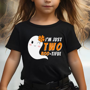 Funny Cute Ghost Halloween 2 Year Old 2nd Birthday Baby T-Shirt