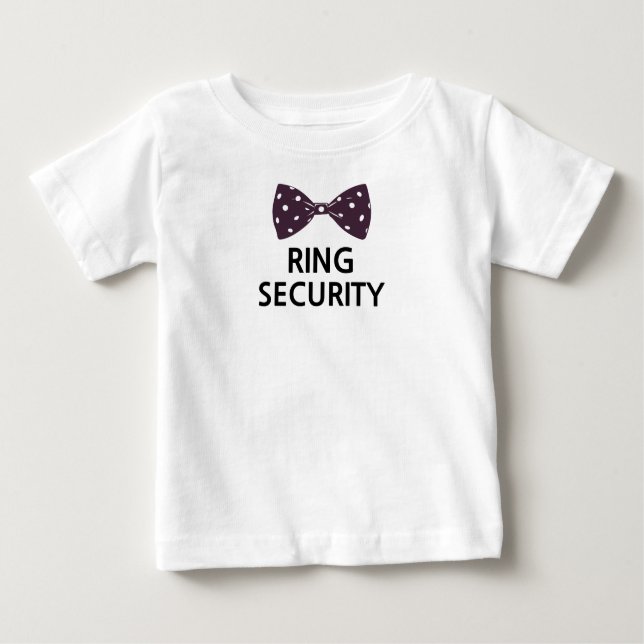 Funny Cute Gift Ring Security tie black Baby T-Shirt (Front)