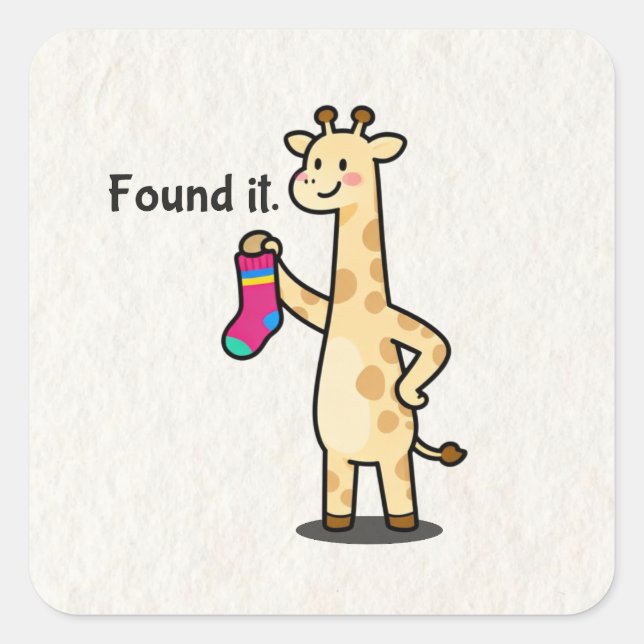 Funny Cute Giraffe Aesthetic  Square Sticker (Front)