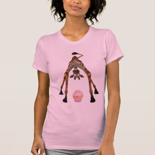 Funny Cute Giraffe and Cupcake T-Shirt