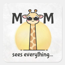 Funny Cute Giraffe Mum Sticker