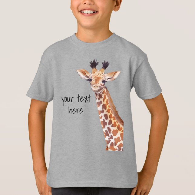 Funny Cute Giraffe Personalised  T-Shirt (Front)