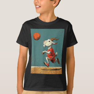 Funny Cute Goat Animal Funny Basketball T-Shirt