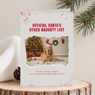 Funny Cute Golden Retriever Dog Photo Christmas Card