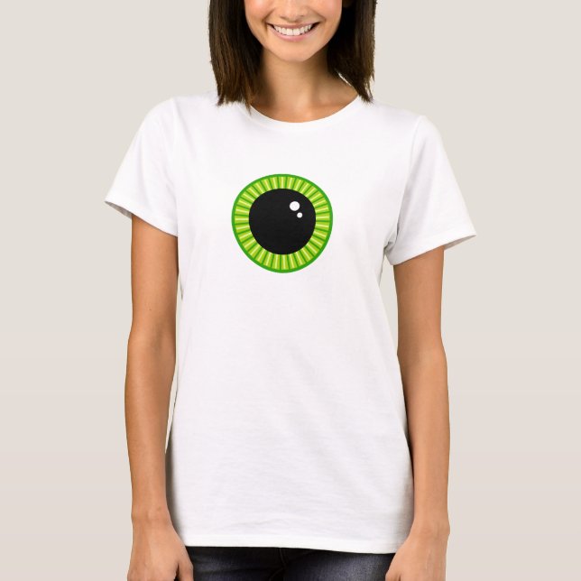 Funny Cute Green Eyeball T-Shirt (Front)