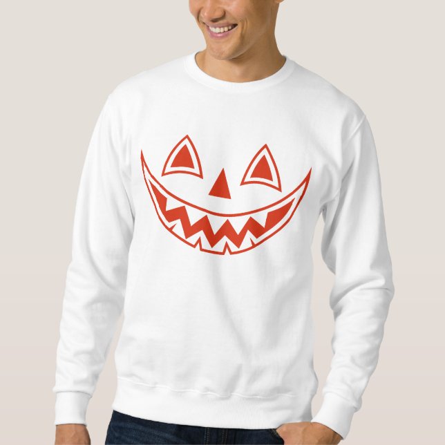 Funny, Cute Grinning Pumpkin Halloween Sweatshirt (Front)