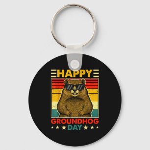 Funny Cute Ground Hog Animal Lovers Happy Groundho Key Ring