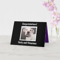 Funny Cute Grumpy White Dog 40th Birthday Black