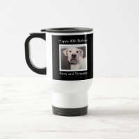 Funny Cute Grumpy White Dog 40th Birthday Black