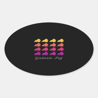 Funny Cute Guinea Pig Hamster Oval Sticker