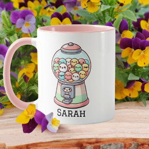 Funny Cute Gumball Machine,Custom Kids Name Mug