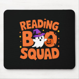 Funny Cute Halloween Reading Boo Squad Costume Mouse Pad