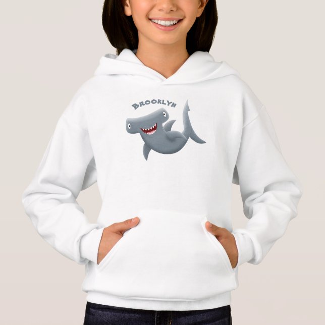 Funny cute Hammerhead shark cartoon  (Front)