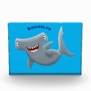 Funny cute Hammerhead shark cartoon Photo Block