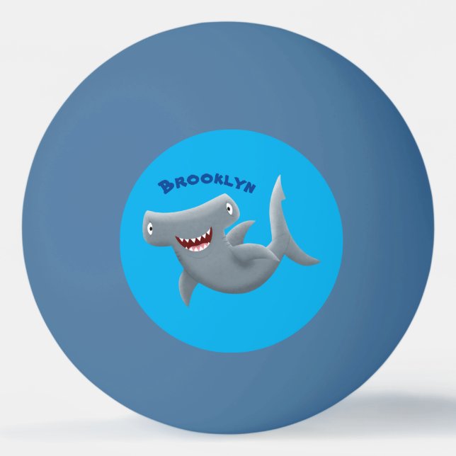 Funny cute Hammerhead shark cartoon Ping Pong Ball (Front)