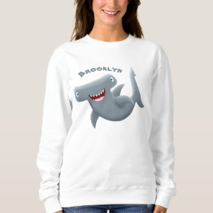 Funny cute Hammerhead shark cartoon Sweatshirt