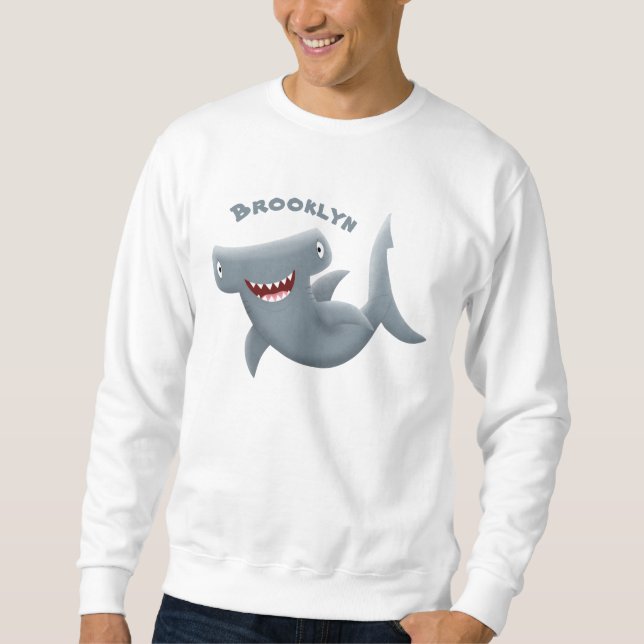 Funny cute Hammerhead shark cartoon  Sweatshirt (Front)