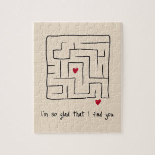 Funny Cute hand drawn Maze Valentine Gifts Jigsaw Puzzle