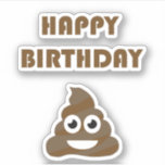 Funny Cute Happy Birthday Party Poop Emoji<br><div class="desc">Happy Birthday with poop emoji.</div>