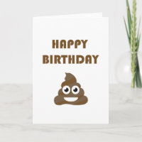Funny Cute Happy Birthday Party Poop Emoji