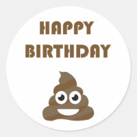 Funny Cute Happy Birthday Party Poop Emoji