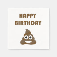 Funny Cute Happy Birthday Party Poop Emoji