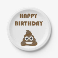 Funny Cute Happy Birthday Party Poop Emoji