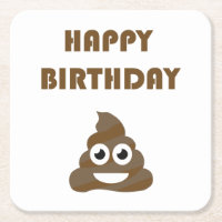 Funny Cute Happy Birthday Party Poop Emoji