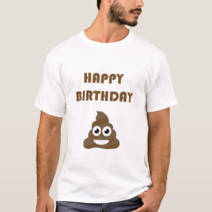 Funny Cute Happy Birthday Party Poop Emoji T-Shirt