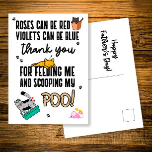 Funny Cute Happy Father's Day From Cat Postcard
