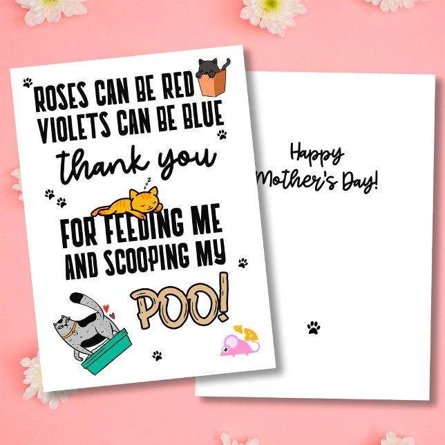 Funny Cute Happy Mother's Day From Cat Holiday Card (Creator Uploaded)
