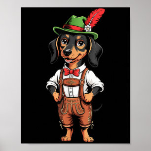 Funny Cute Hat Dog German Beer Party Men Women  Poster