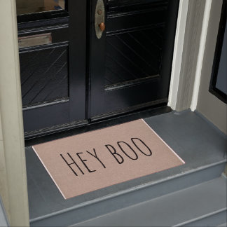 Funny cute Hey boo Halloween modern flirty doormat
