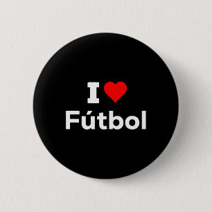Funny Cute I Heart Love Futbol Sport Soccer Fun 6 Cm Round Badge