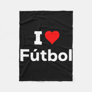 Funny Cute I Heart Love Futbol Sport Soccer Fun  Fleece Blanket