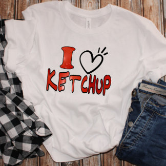 Funny Cute I Love Ketchup T-Shirt