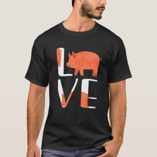 Funny Cute I Love Pig Farm Animal Pig Gif T-Shirt