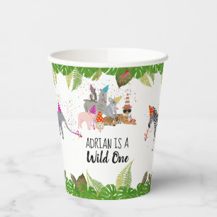 Funny & Cute Jungle Animals at Party Wild One Paper Cups