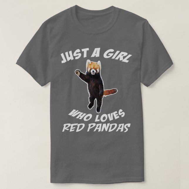 Funny Cute Just A Girl Who Loves Red Pandas  T-Shirt (Design Front)