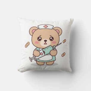 Funny Cute Kawaii Nurse Teddy Bear Pillow