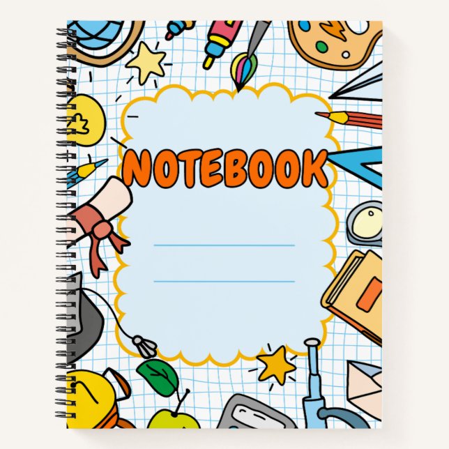 Funny Cute Kids School Spiral Notebook (Front)