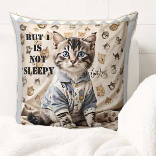 Funny Cute Kitten Bedtime Animal Art Cushion